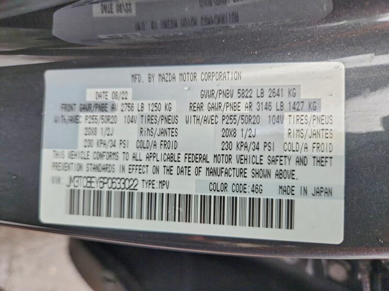 Aukcja sprzedaży 2023 Mazda Cx-9, vin: JM3TCBEY6P0633022, numer aukcji: 52807786