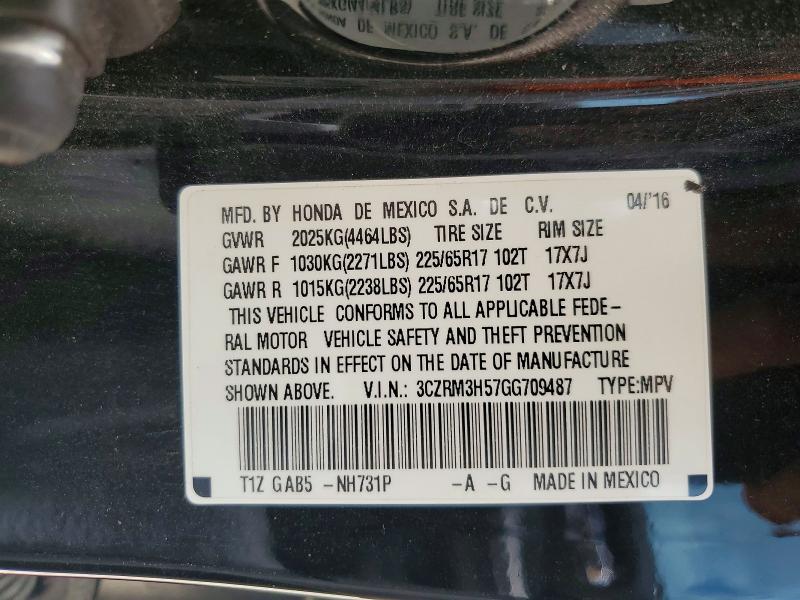 Aukcja sprzedaży 2016 Honda Cr-v, vin: 3CZRM3H57GG709487, numer aukcji: 53882206