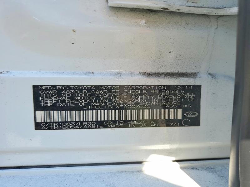 Aukcja sprzedaży 2015 Lexus Gs, vin: JTHBE1BLXFA007630, numer aukcji: 55069826