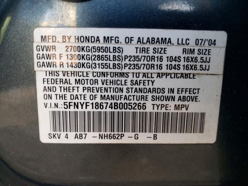 Aukcja sprzedaży 2004 Honda Pilot, vin: 5FNYF18674B005266, numer aukcji: 51884916