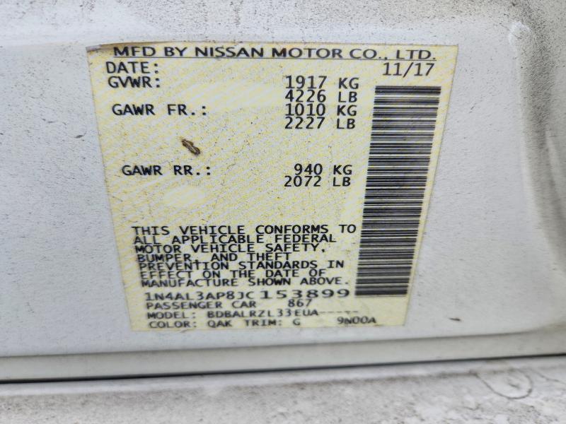 Продажа на аукционе авто 2018 Nissan Altima, vin: 1N4AL3AP8JC153899, номер лота: 54636266