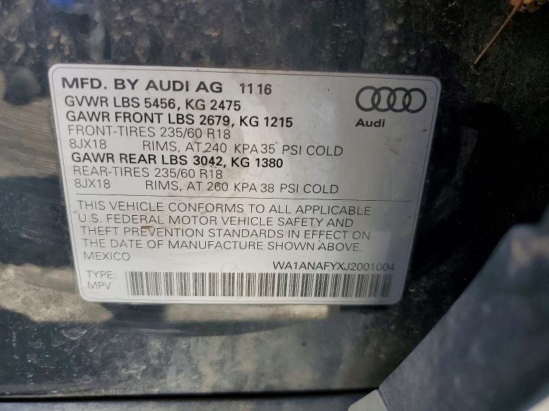 Продаж на аукціоні авто 2018 Audi Q5, vin: WA1ANAFYXJ2001004, номер лоту: 53255676
