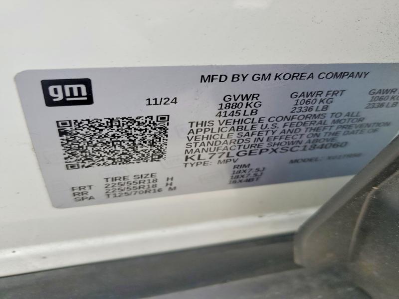 Aukcja sprzedaży 2025 Chevrolet Trax, vin: KL77LGEPXSC184060, numer aukcji: 53179666