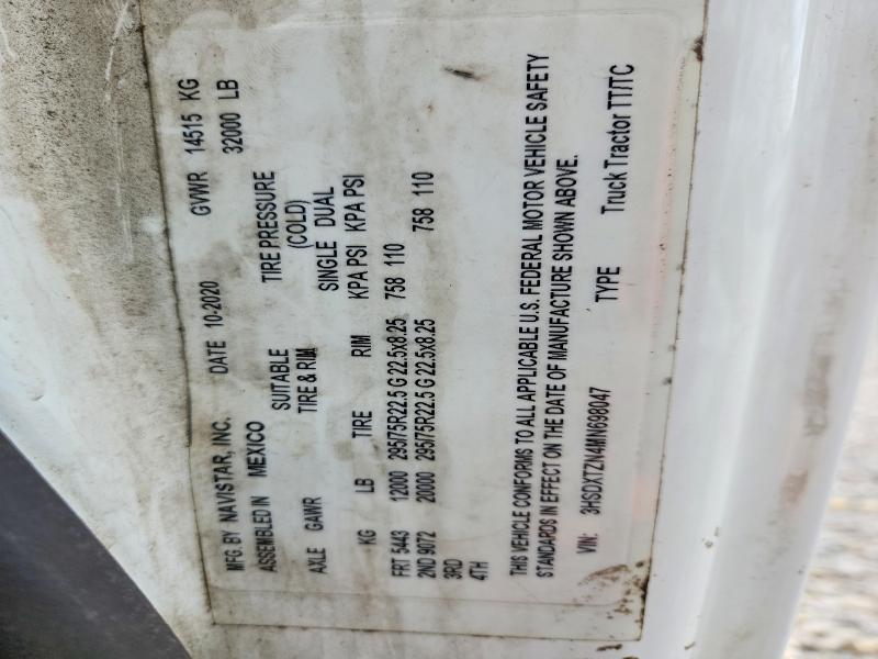51839236 :رقم المزاد ، 3HSDXTZN4MN698047 vin ، 2021 International Rh613 مزاد بيع