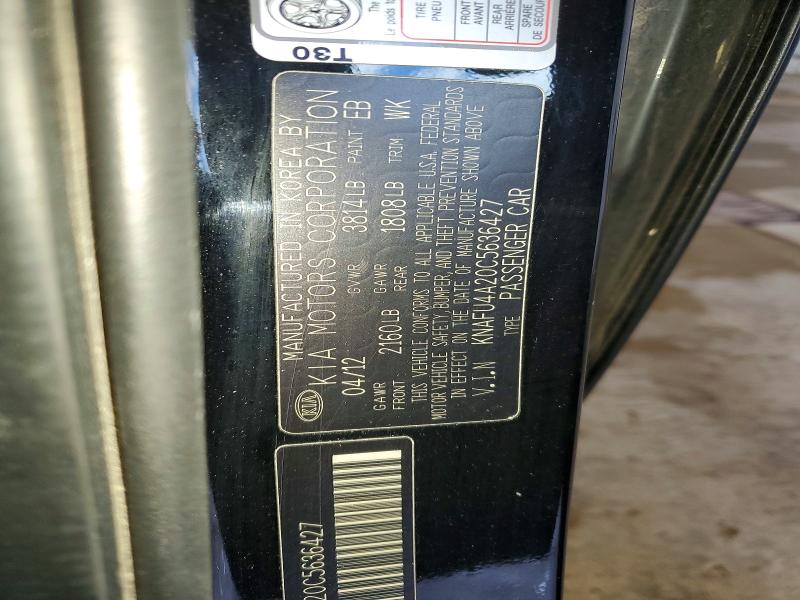 Auction sale of the 2012 Kia Forte, vin: KNAFU4A20C5636427, lot number: 53084506