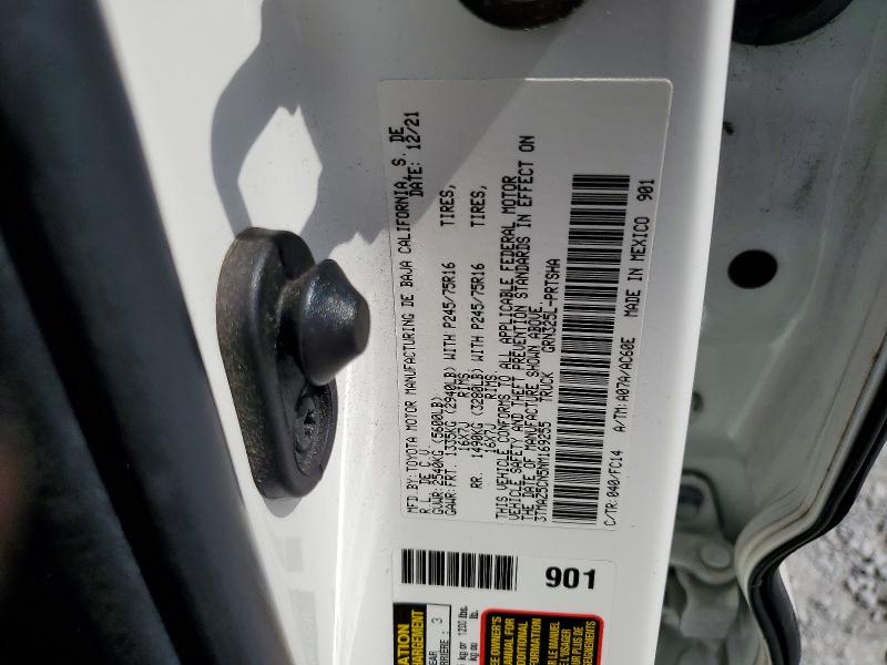 2022 Toyota Tacoma მანქანა იყიდება აუქციონზე, vin: 3TMAZ5CN5NM169255, აუქციონის ნომერი: 53990216