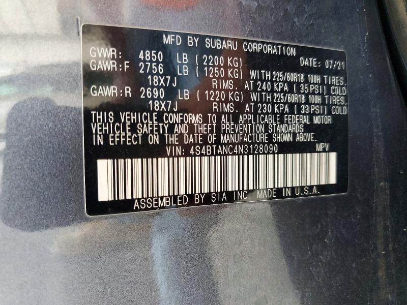 Продажа на аукционе авто 2022 Subaru Outback, vin: 4S4BTANC4N3128090, номер лота: 53413846