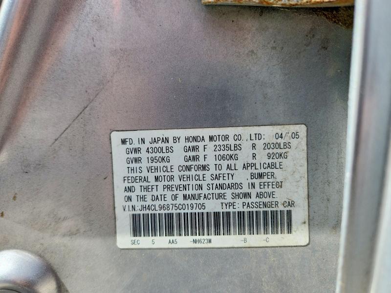 Продаж на аукціоні авто 2005 Acura Tsx, vin: JH4CL96875C019705, номер лоту: 51286636
