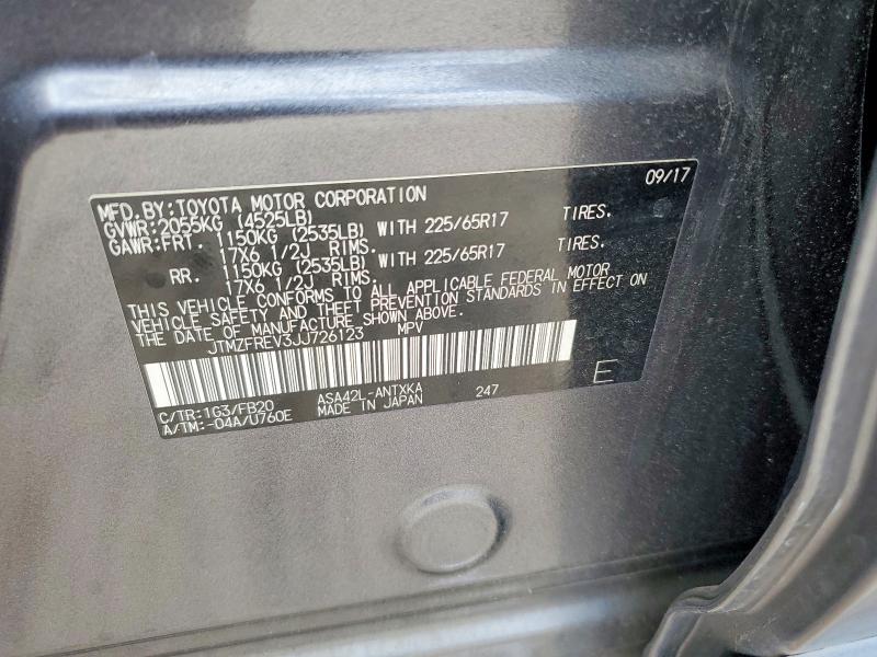 Продажа на аукционе авто 2018 Toyota Rav4, vin: JTMZFREV3JJ726123, номер лота: 49793676