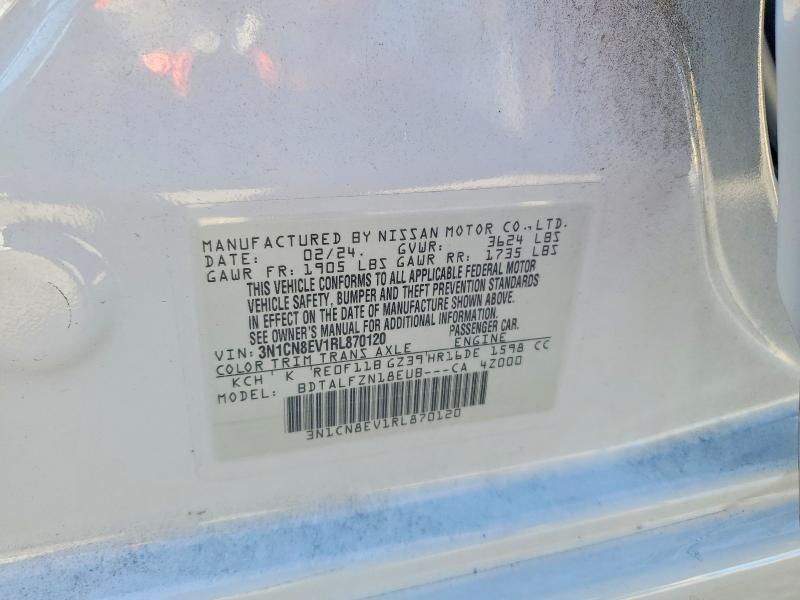 Aukcja sprzedaży 2024 Nissan Versa, vin: 3N1CN8EV1RL870120, numer aukcji: 54215856