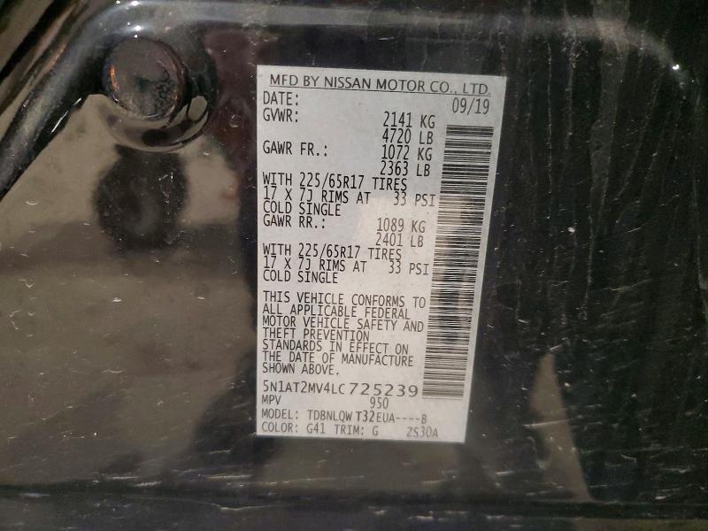 Продаж на аукціоні авто 2020 Nissan Rogue, vin: 5N1AT2MV4LC725239, номер лоту: 52497116