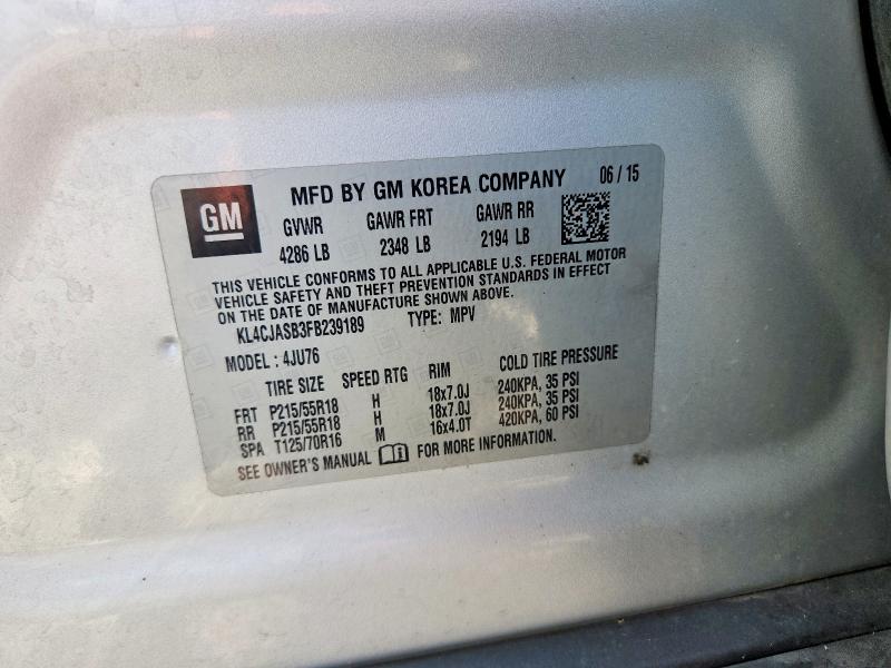 Aukcja sprzedaży 2015 Buick Encore, vin: KL4CJASB3FB239189, numer aukcji: 52433146
