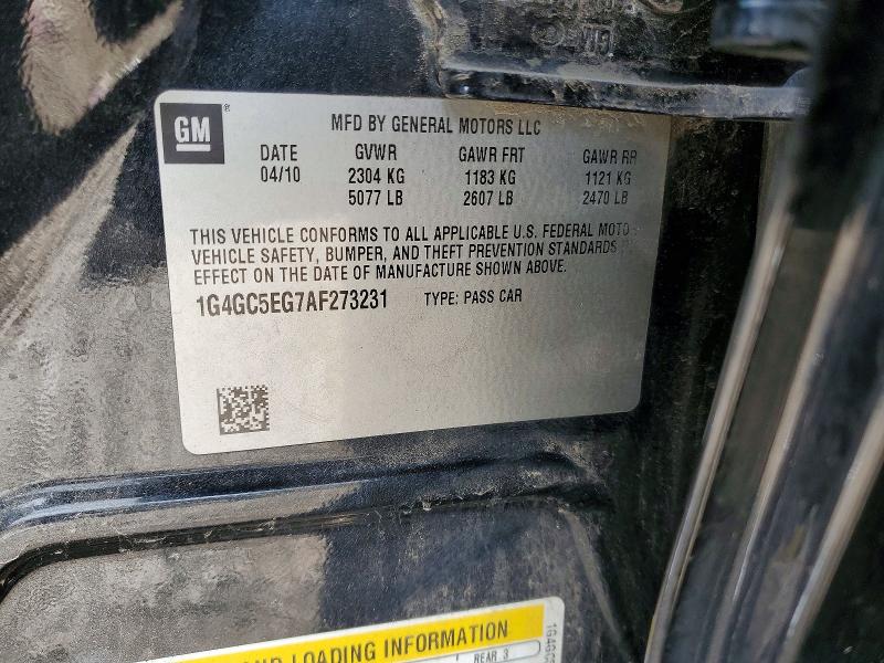 Aukcja sprzedaży 2010 Buick Lacrosse, vin: 1G4GC5EG7AF273231, numer aukcji: 52665106