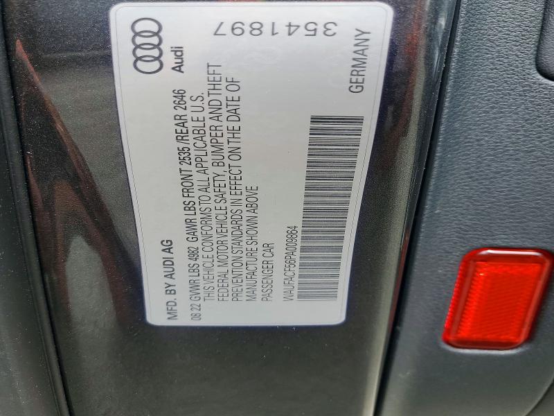 2023 Audi A5 მანქანა იყიდება აუქციონზე, vin: WAUFACF56PA009864, აუქციონის ნომერი: 52572976