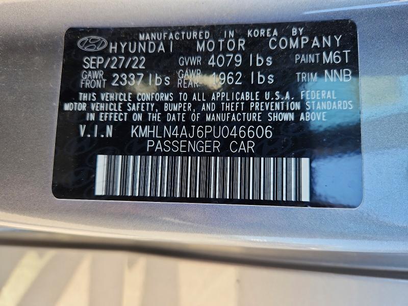 2023 Hyundai Elantra მანქანა იყიდება აუქციონზე, vin: KMHLN4AJ6PU046606, აუქციონის ნომერი: 53310476