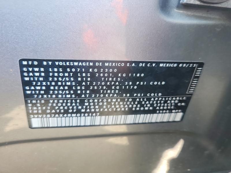 2024 Volkswagen Tiguan მანქანა იყიდება აუქციონზე, vin: 3VV2B7AX4RM029147, აუქციონის ნომერი: 51855716