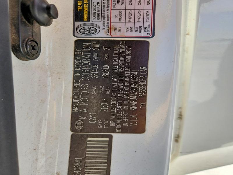 Продажа на аукционе авто 2011 Kia Forte, vin: KNAFU4A29B5403841, номер лота: 54987396