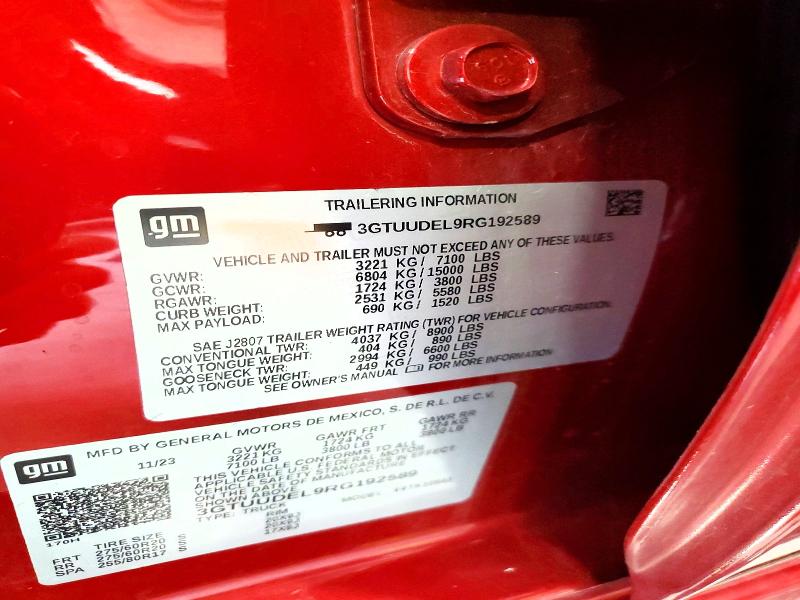 Продажа на аукционе авто 2024 Gmc Sierra, vin: 3GTUUDEL9RG192589, номер лота: 51420386