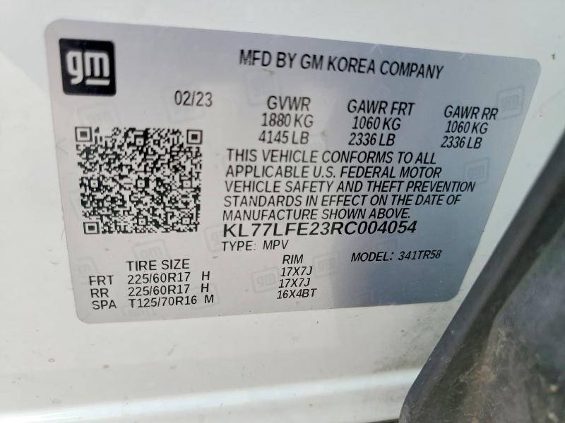 Продаж на аукціоні авто 2024 Chevrolet Trax, vin: KL77LFE23RC004054, номер лоту: 52363426