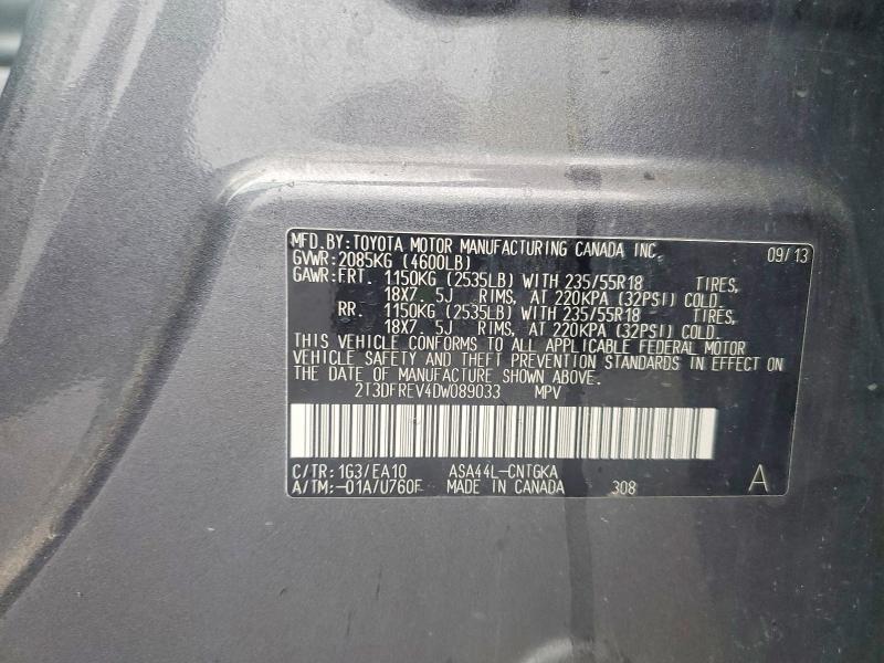 Aukcja sprzedaży 2013 Toyota Rav4, vin: 2T3DFREV4DW089033, numer aukcji: 53967646