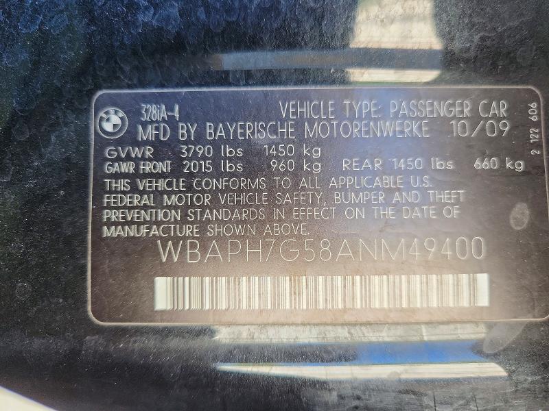 Aukcja sprzedaży 2010 Bmw 328, vin: WBAPH7G58ANM49400, numer aukcji: 52766986