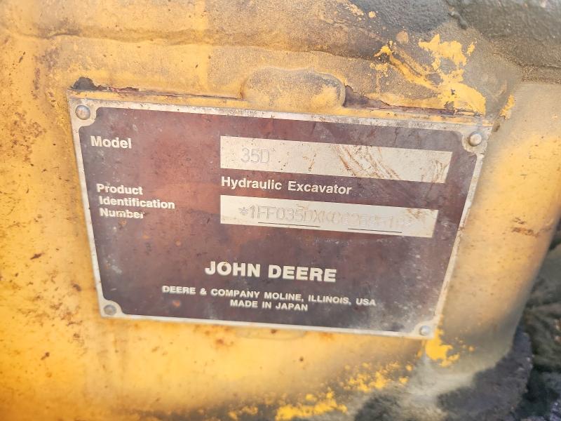 2012 John Deere Excavator მანქანა იყიდება აუქციონზე, vin: 1FF035DXKCG269619, აუქციონის ნომერი: 52817106