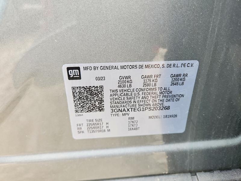 52232896 :رقم المزاد ، 3GNAXTEG1PS203268 vin ، 2023 Chevrolet Equinox مزاد بيع
