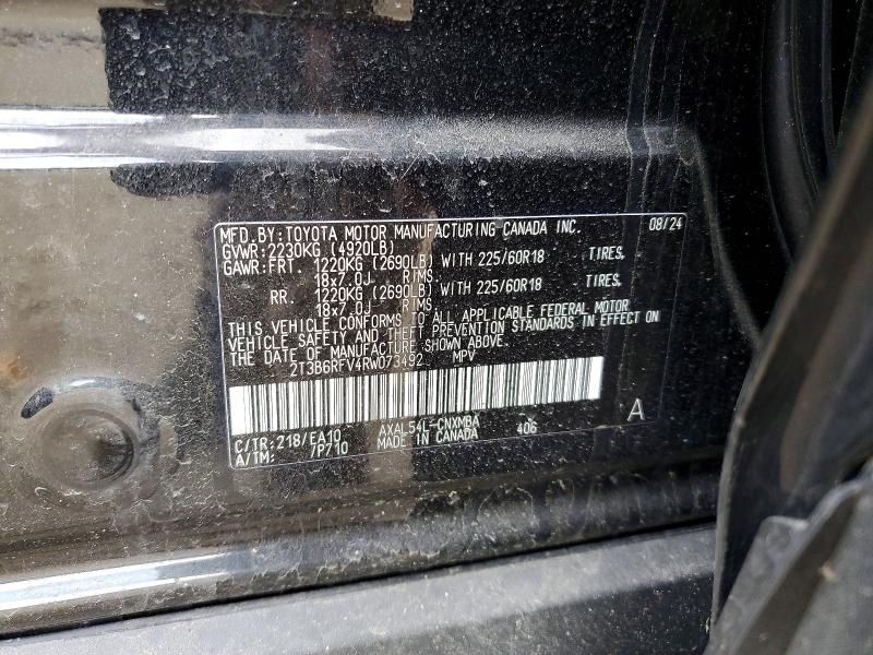 2024 Toyota Rav4 მანქანა იყიდება აუქციონზე, vin: 2T3B6RFV4RW073492, აუქციონის ნომერი: 54124806