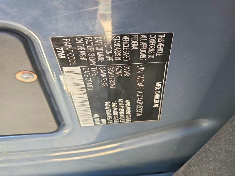 53744986 :رقم المزاد ، WD4PF1CD4KP152316 vin ، 2019 Mercedes-benz Sprinter مزاد بيع