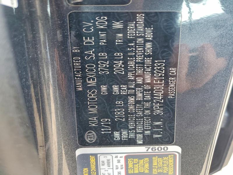 Продажа на аукционе авто 2020 Kia Forte, vin: 3KPF24AD3LE192331, номер лота: 52657056