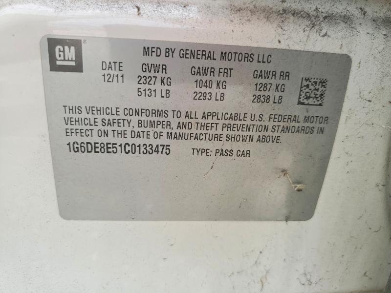 Auction sale of the 2012 Cadillac Cts, vin: 1G6DE8E51C0133475, lot number: 53026816