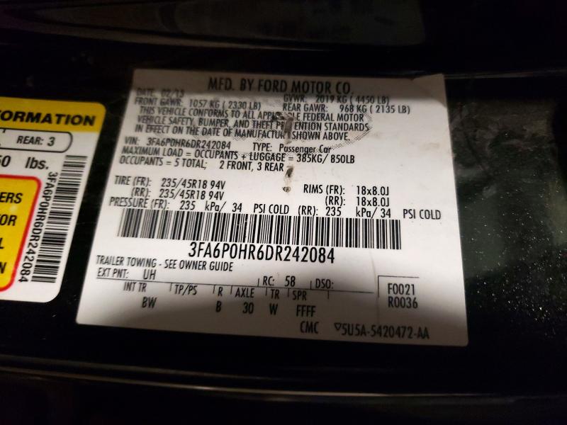 Продажа на аукционе авто 2013 Ford Fusion, vin: 3FA6P0HR6DR242084, номер лота: 54499886