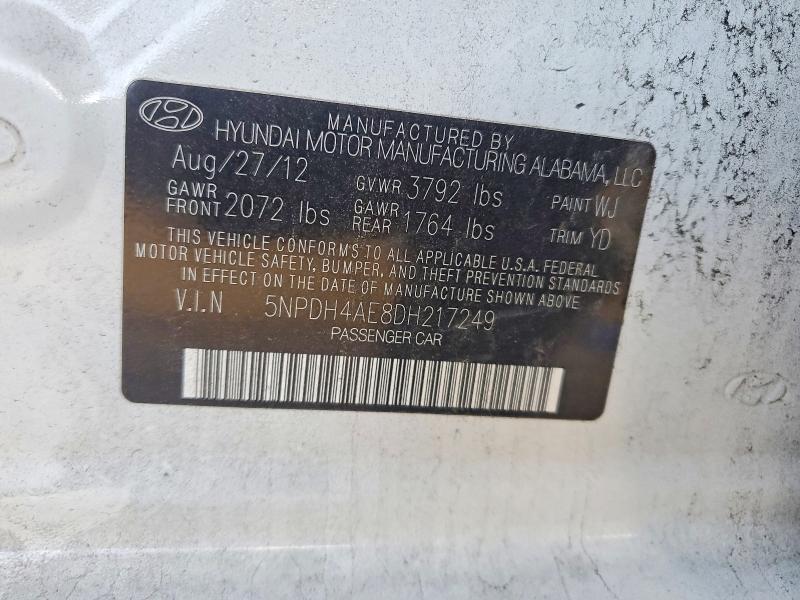 Aukcja sprzedaży 2013 Hyundai Elantra, vin: 5NPDH4AE8DH217249, numer aukcji: 53835506