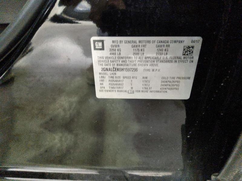 2017 Chevrolet Equinox მანქანა იყიდება აუქციონზე, vin: 2GNALCEK6H1597296, აუქციონის ნომერი: 53131206
