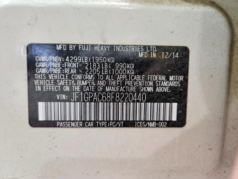 Aukcja sprzedaży 2015 Subaru Impreza, vin: JF1GPAC68F8220440, numer aukcji: 53042906