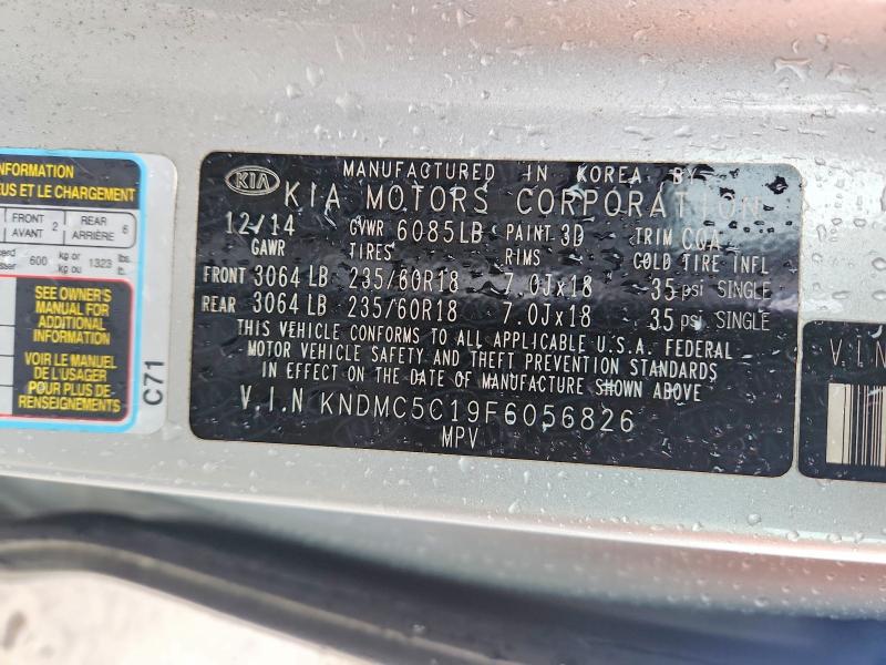 Продаж на аукціоні авто 2015 Kia Sedona, vin: KNDMC5C19F6056826, номер лоту: 51649116
