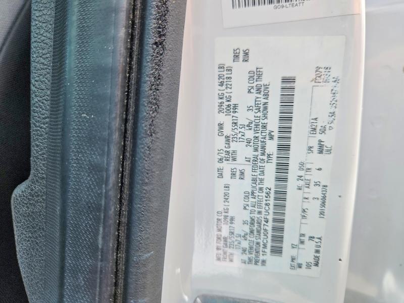 54800196 :رقم المزاد ، 1FMCU0F74FUC81562 vin ، 2015 Ford Escape مزاد بيع