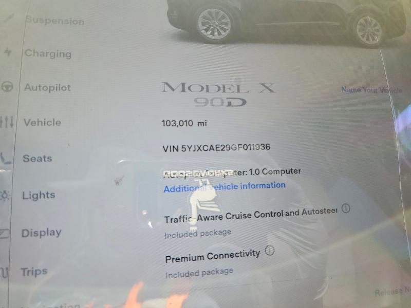 Продажа на аукционе авто 2016 Tesla Model X, vin: 5YJXCAE29GF011936, номер лота: 53586206