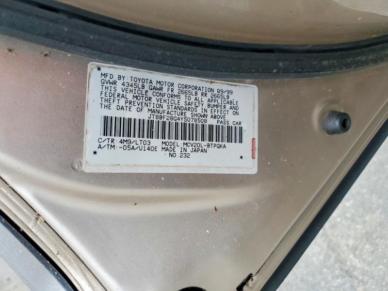 Aukcja sprzedaży 2000 Lexus Es, vin: JT8BF28G4Y5078508, numer aukcji: 53172316