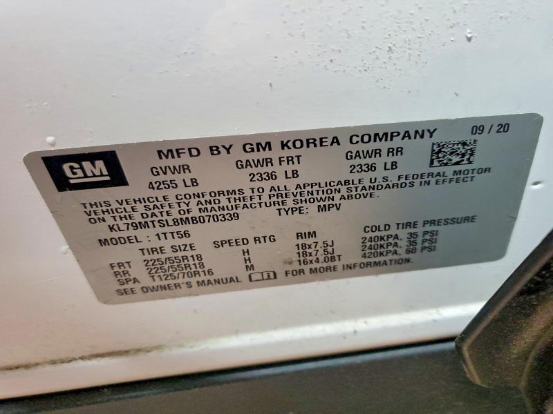 Aukcja sprzedaży 2021 Chevrolet Trailblazer, vin: KL79MTSL8MB070339, numer aukcji: 52404616