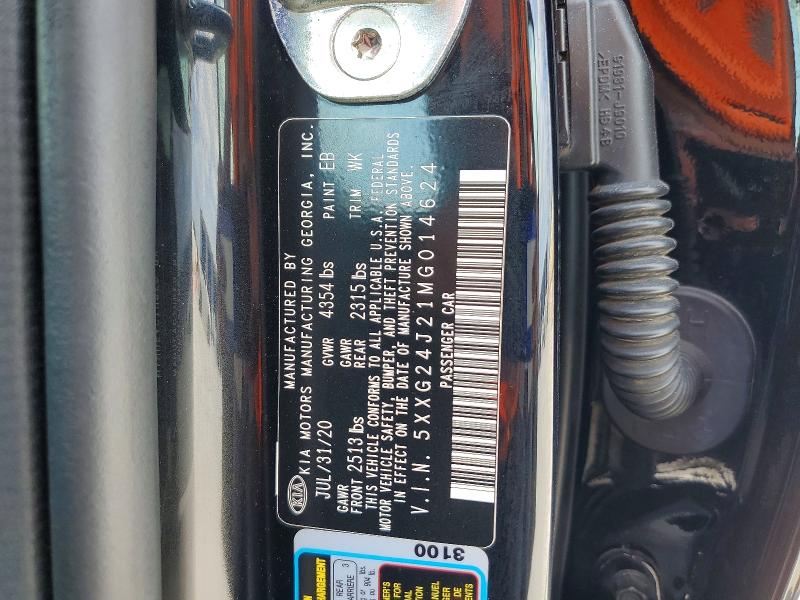2021 Kia K5 მანქანა იყიდება აუქციონზე, vin: 5XXG24J21MG014624, აუქციონის ნომერი: 54052996