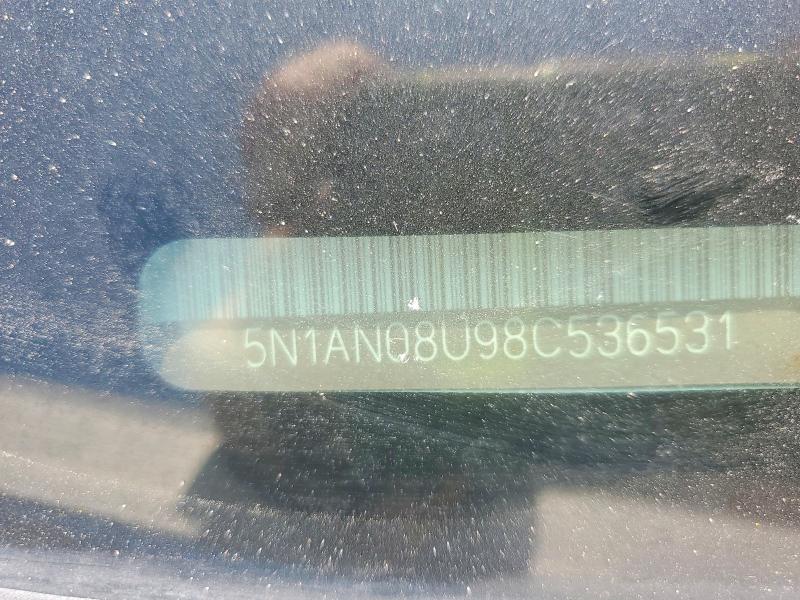 2008 Niss Xterra მანქანა იყიდება აუქციონზე, vin: 5N1AN08U98C536531, აუქციონის ნომერი: 54093456