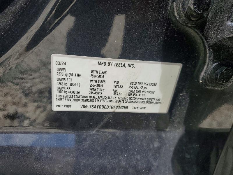 Aukcja sprzedaży 2024 Tesla Model Y, vin: 7SAYGDED1RF034256, numer aukcji: 54322206