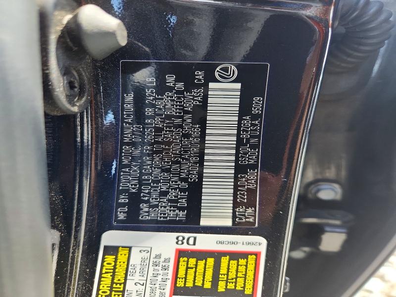 Aukcja sprzedaży 2024 Lexus Es 350, vin: 58ADZ1B11RU161664, numer aukcji: 53905196