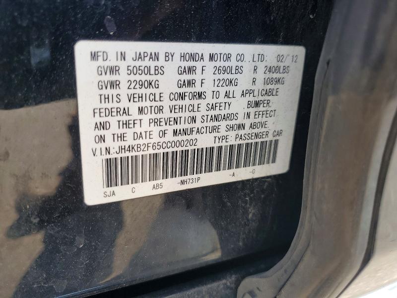 Продажа на аукционе авто 2012 Acura Rl, vin: JH4KB2F65CC000202, номер лота: 53784036