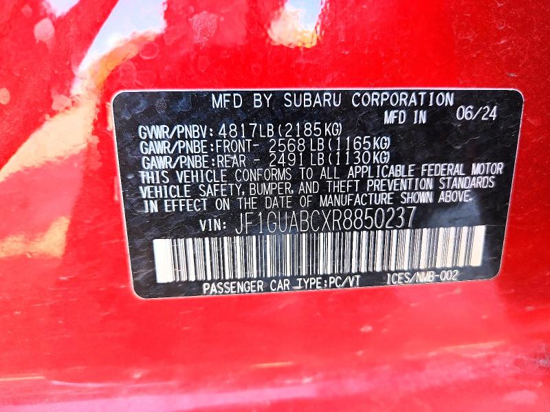 Продажа на аукционе авто 2024 Subaru Impreza, vin: JF1GUABCXR8850237, номер лота: 52159096
