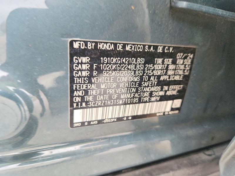 Продаж на аукціоні авто 2025 Honda Hr-v, vin: 3CZRZ1H31SM710195, номер лоту: 52745826