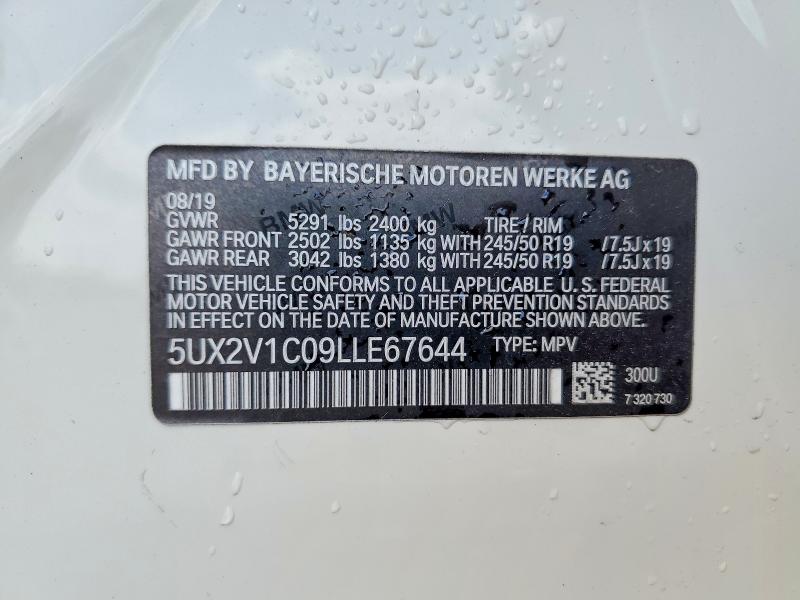 Auction sale of the 2020 Bmw X4, vin: 5UX2V1C09LLE67644, lot number: 52415036