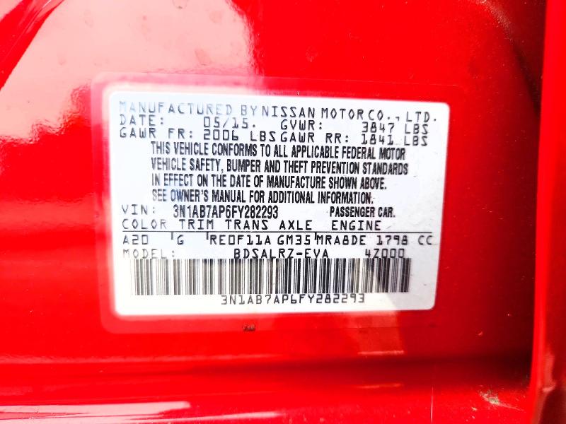 Продажа на аукционе авто 2015 Nissan Sentra, vin: 3N1AB7AP6FY282293, номер лота: 53954456