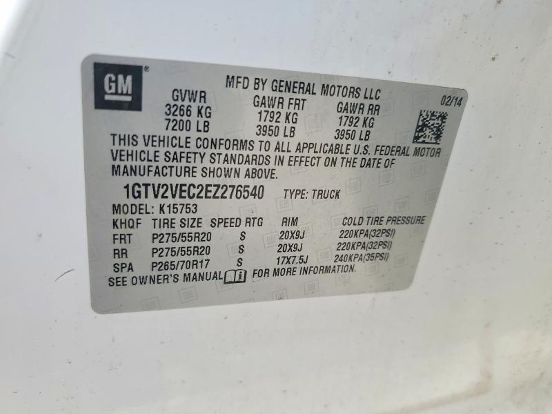 Продаж на аукціоні авто 2014 Gmc Sierra, vin: 1GTV2VEC2EZ276540, номер лоту: 53685346